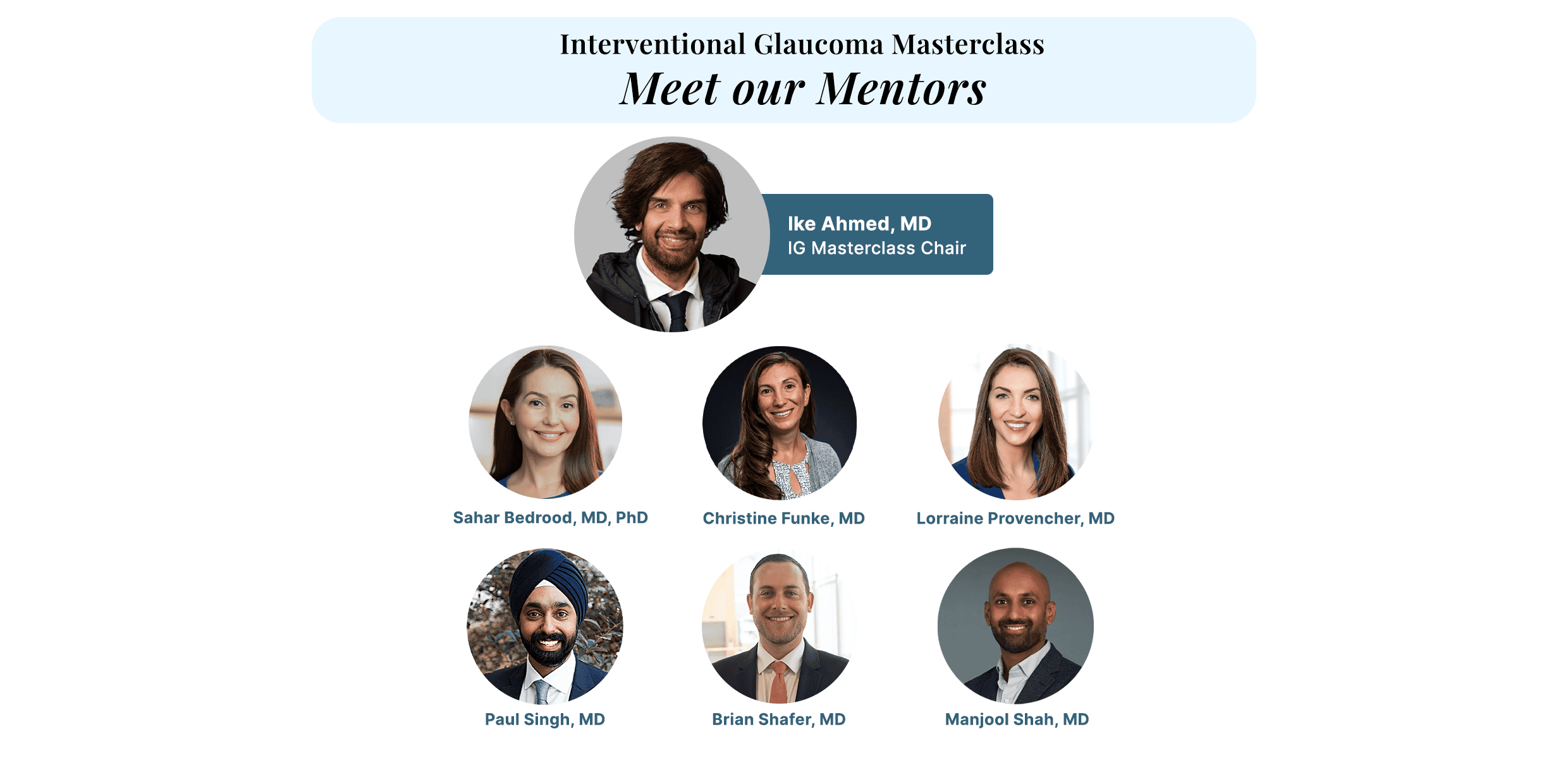 Meet our mentors for the Interventional Glaucoma Masterclass