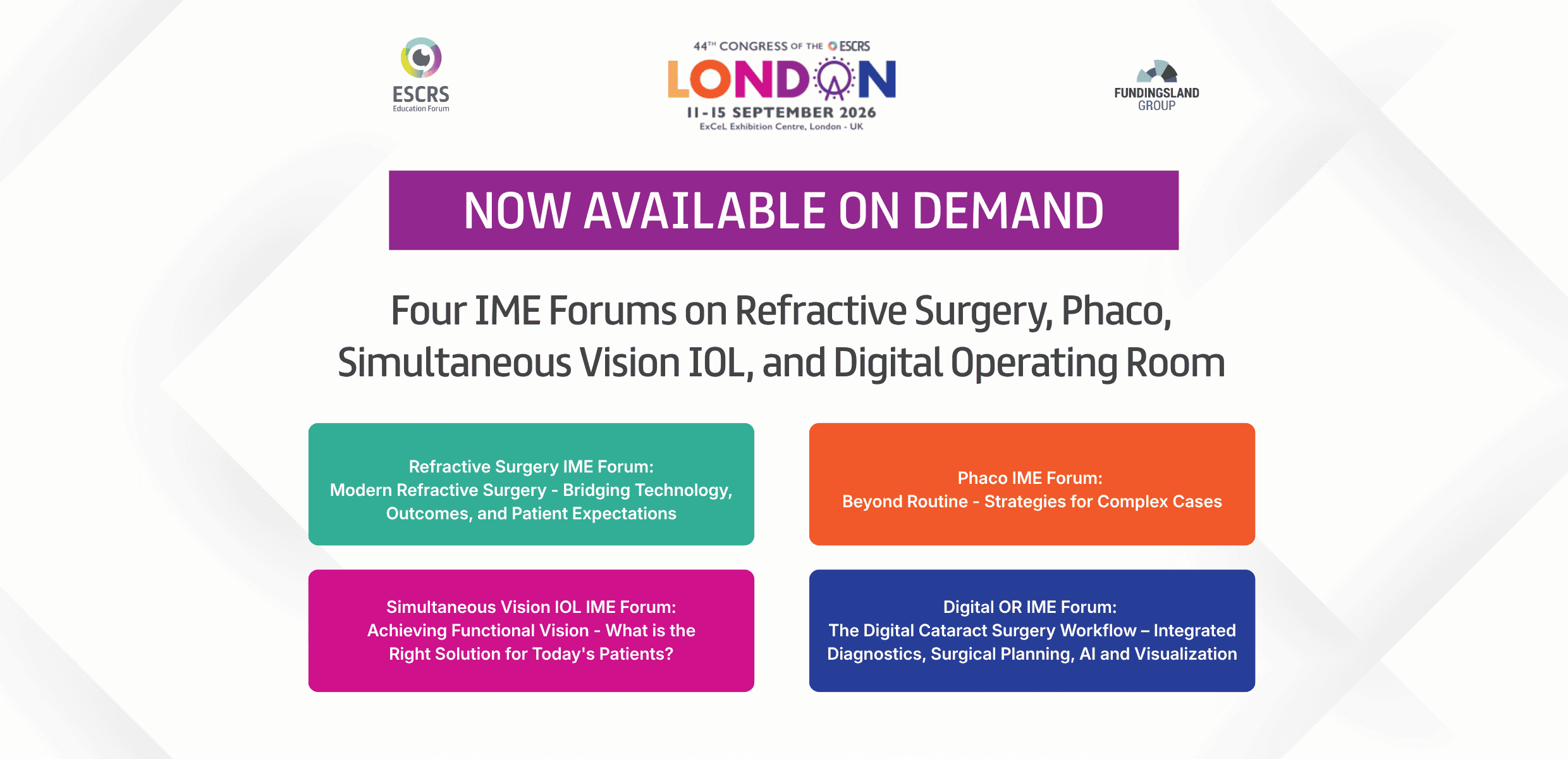 Now Available to Watch On Demand: Four IME Forums from ESCRS 2026 in London